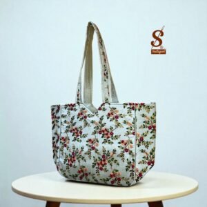 SUTLIYAN Women's Gujarati Handmade Sherwani Embroidery Regular White Tote Bag